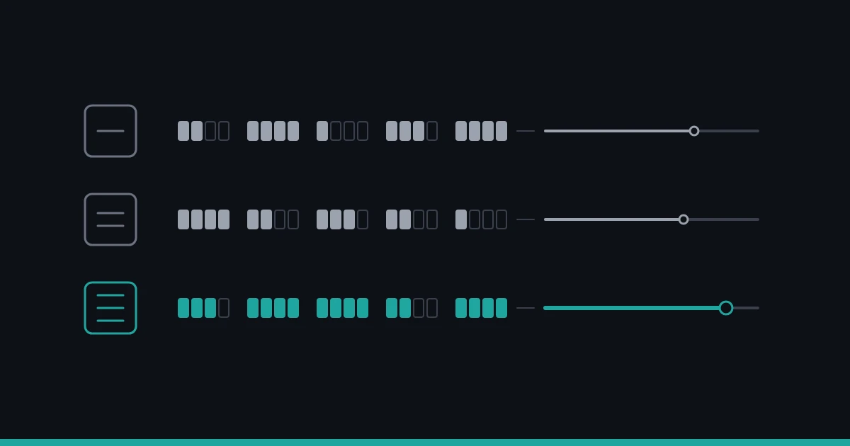 Bewertungsmatrix mit drei Konzeptvarianten, fünf Kriterien und der resultierenden technischen Wertigkeit – eine Variante hervorgehoben